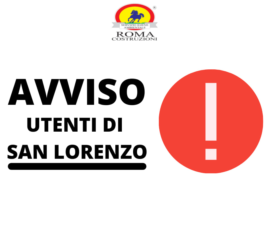 IMPORTANTE: Raccolta differenziata, avviso per i residenti di contrada San Lorenzo