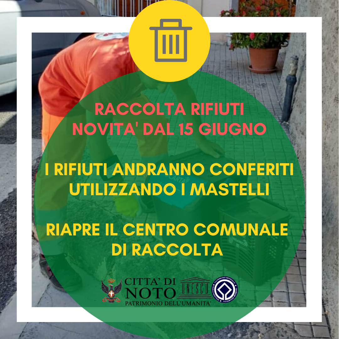 Rifiuti, ritorna il conferimento con i mastelli e riapre il centro comunale di raccolta