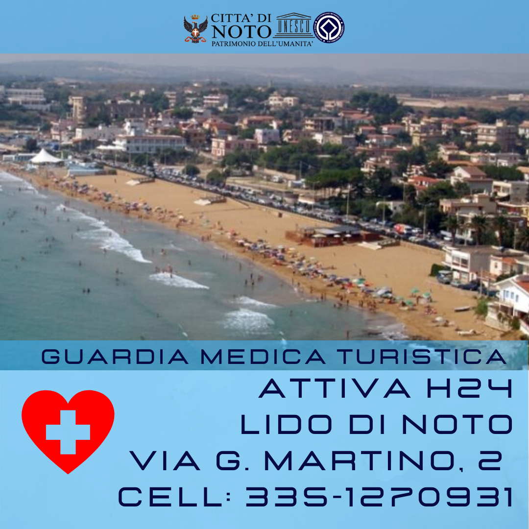 Guardia medica turistica attiva h24 a lido di noto da lunedi' 15 giugno