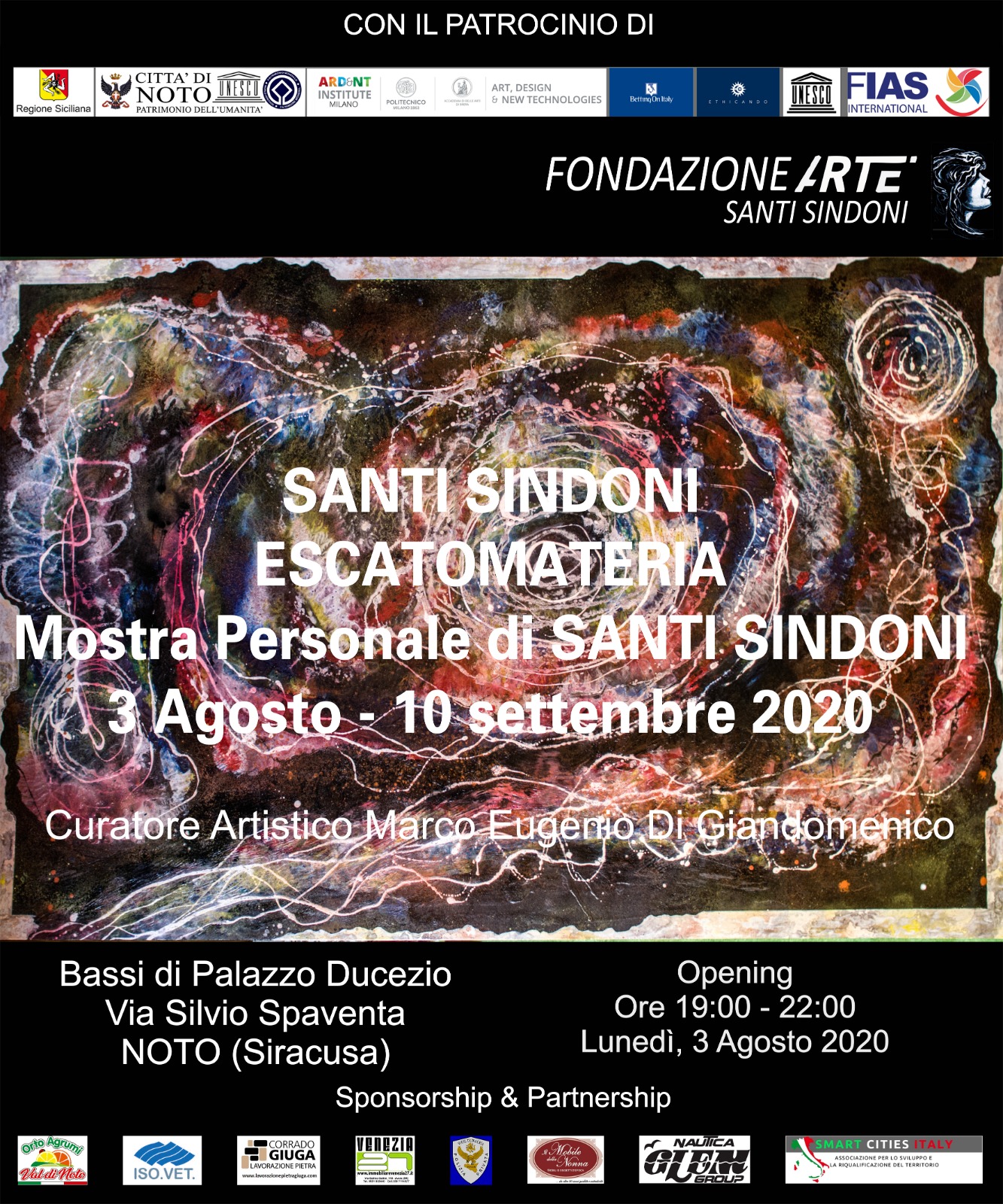 A Noto, dal 3 agosto  al 10 settembre, la mostra di Santi Sindoni dal titolo "EscatoMateria"