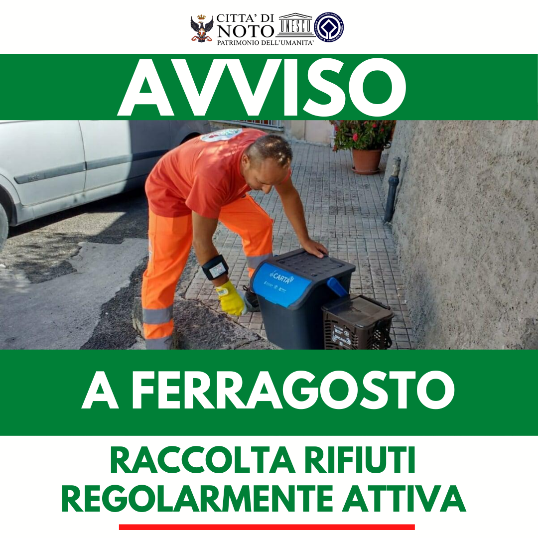 Raccolta rifiuti regolarmente attiva a Ferragosto