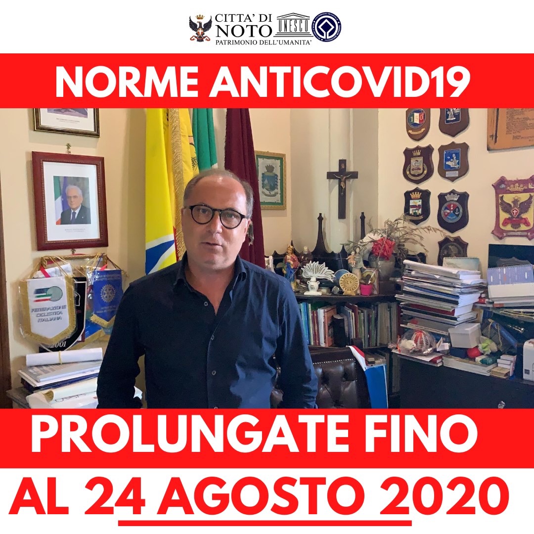Covid19, norme anticontagio prolungate fino al 24 agosto
