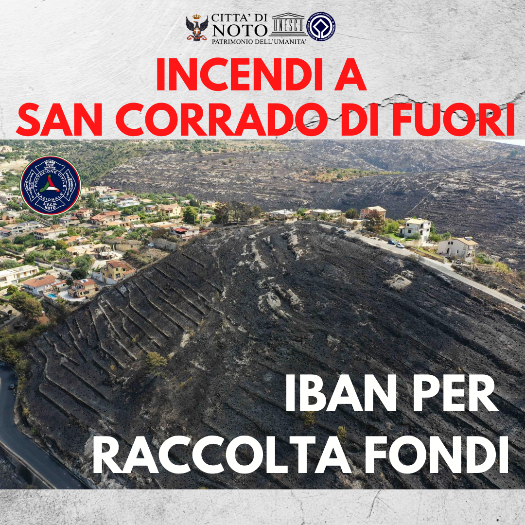 Un Iban per sostenere San Corrado di Fuori dopo gli incendi della scorsa settimana.