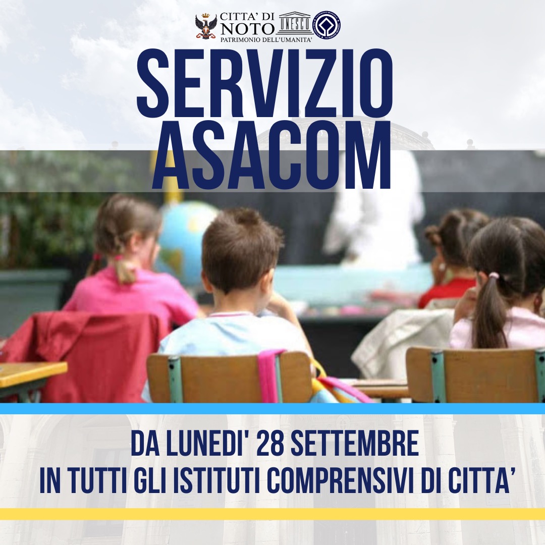 Scuola, da lunedì il servizio Asacom sarà attivo in tutti gli istituti di città 