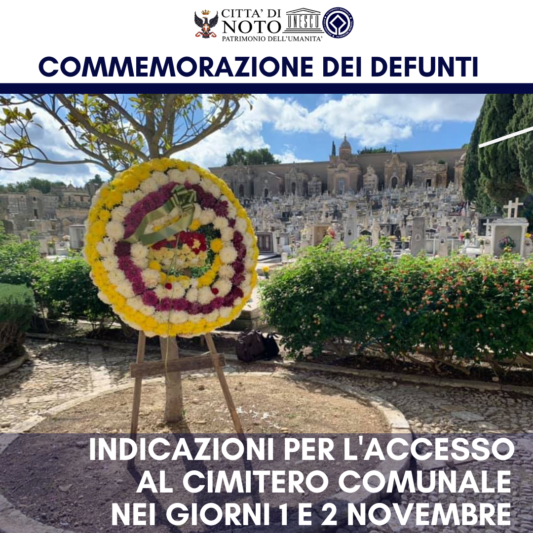 Indicazioni per l'accesso al cimitero comunale nei giorni 1 e 2 novembre