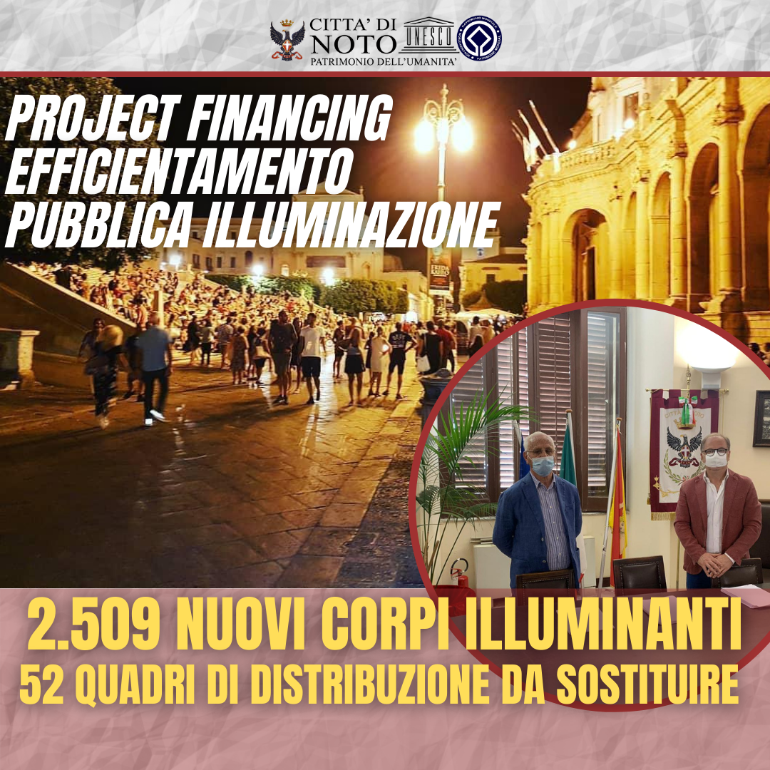 Nuove luci a noto, in arrivo dalla regione 996.000 euro per l’efficientamento energetico dell’impianto di pubblica illuminazione