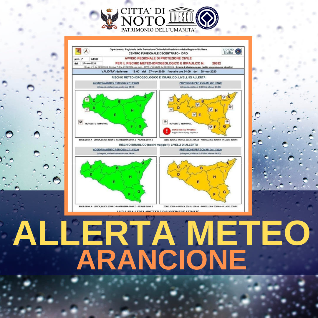Allerta meteo arancione - alcune raccomandazioni