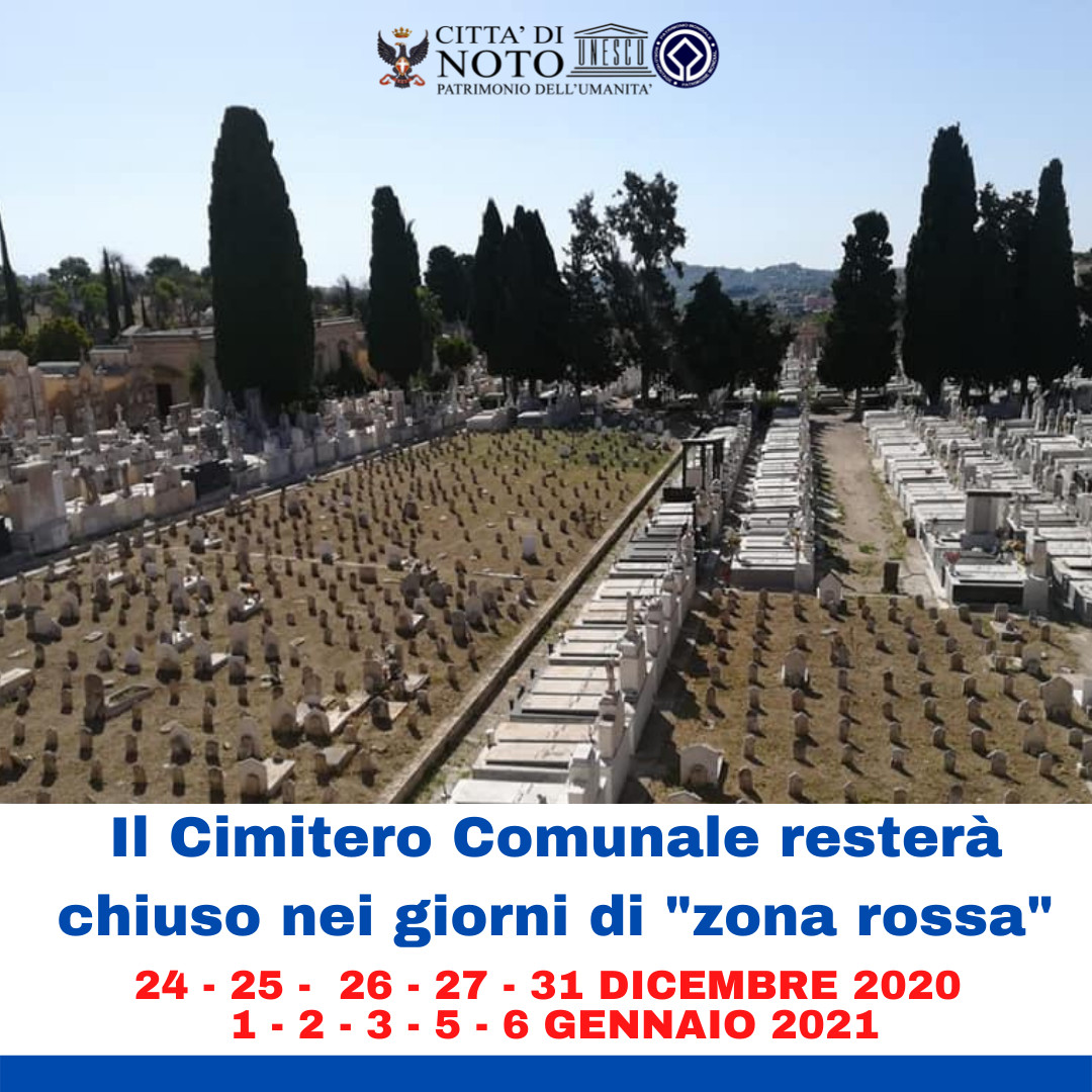 Chiusura del cimitero comunale nei giorni dichiarati da "Zona Rossa"