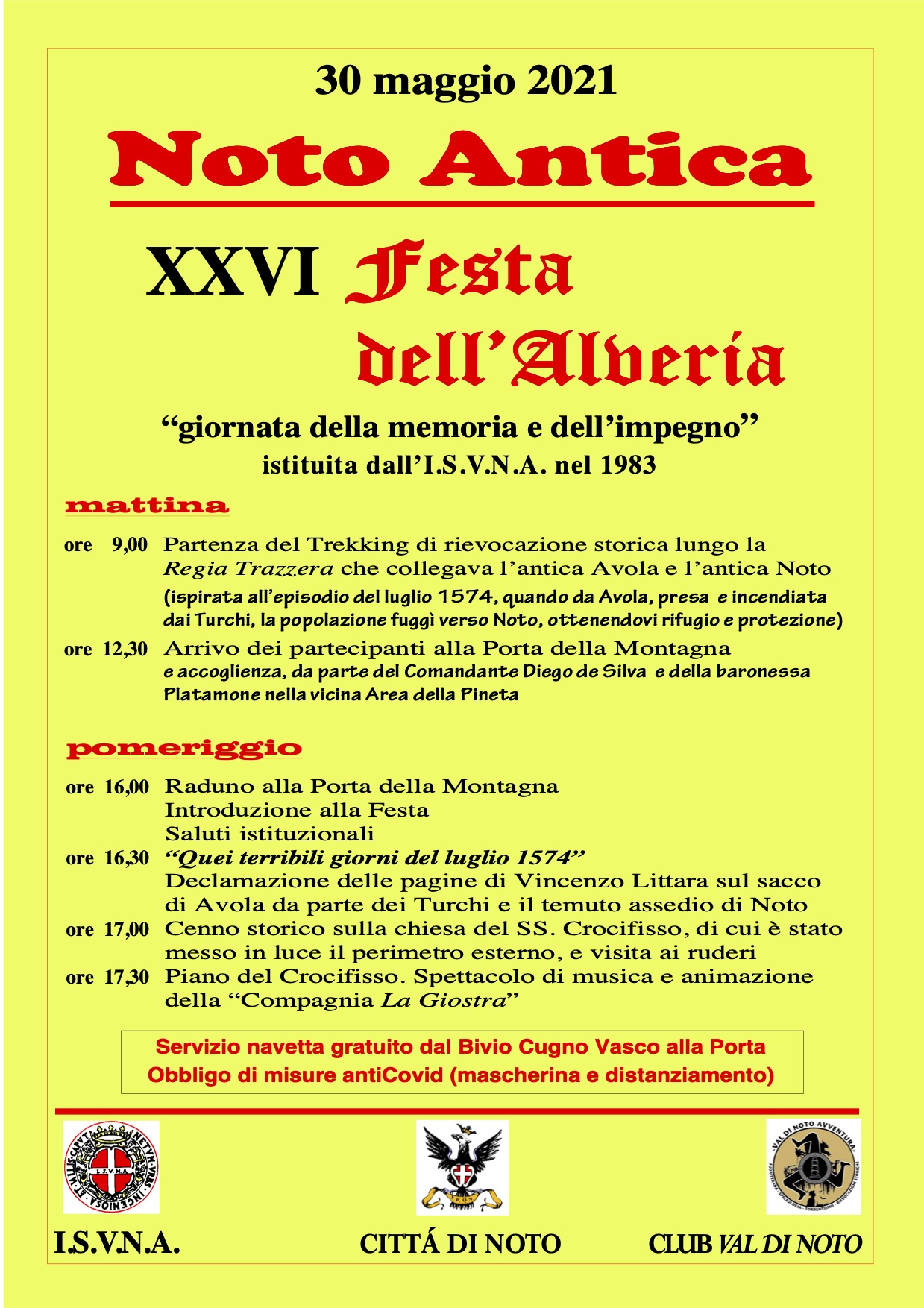 Domenica 30 maggio la Festa dell'Alveria a Noto Antica 